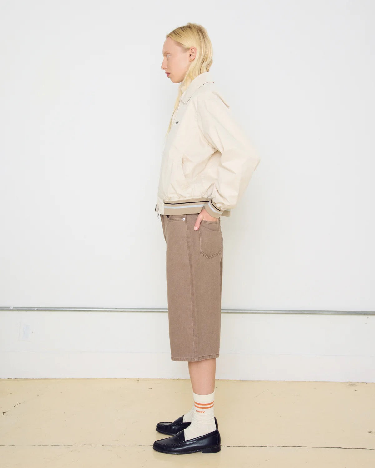 Karina Long Denim Shorts - Walnut