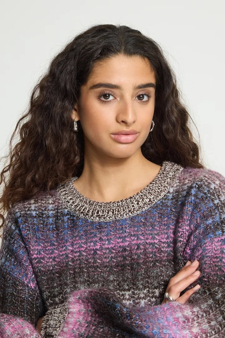 Dasunte Pullover - Pink/Blue/Brown Mix