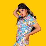8-Bit Print Jumpsuit - Pretty Pastel