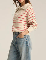 Villa Half Zip Sweater - Red Pepper