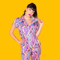 Geode Print Jumpsuit - Purple Haze