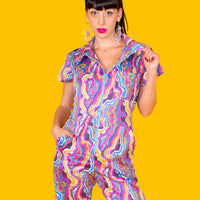 Geode Print Jumpsuit - Purple Haze