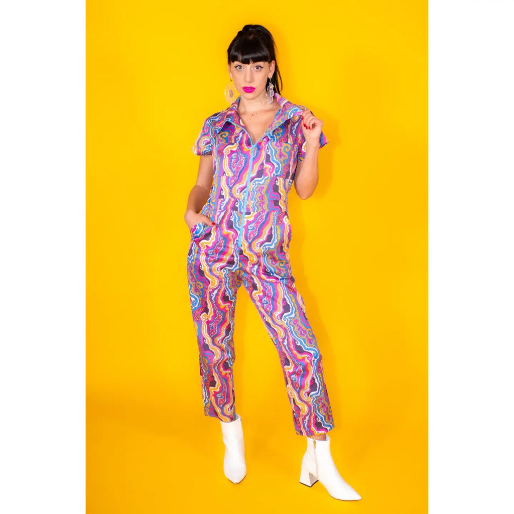 Geode Print Jumpsuit - Purple Haze