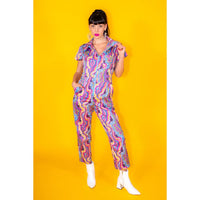Geode Print Jumpsuit - Purple Haze