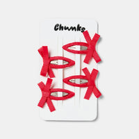 Bow Snap Clips - Cherry