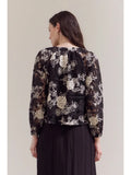 Lace Embroidery Top - Black