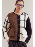 Colourblock Grid Cardigan