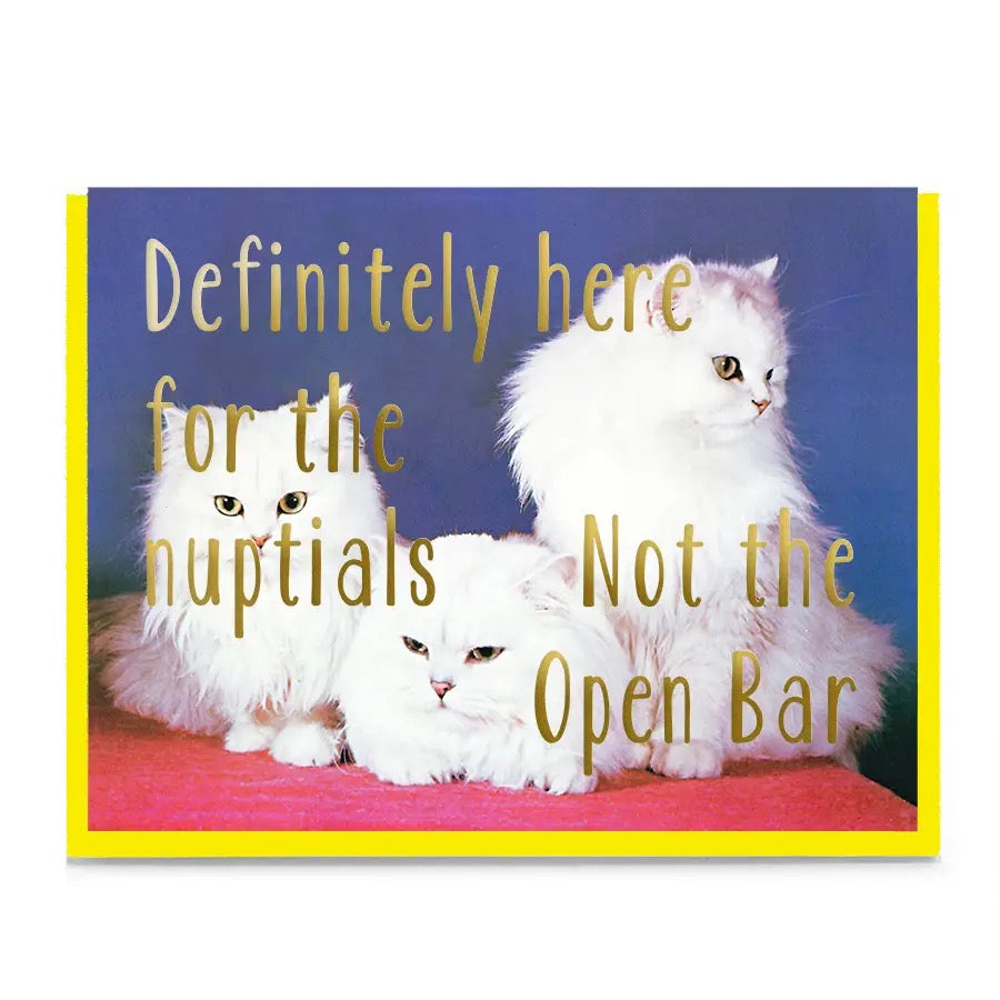 Definitely Here For The Nuptials, Not The Open Bar Greeting Card