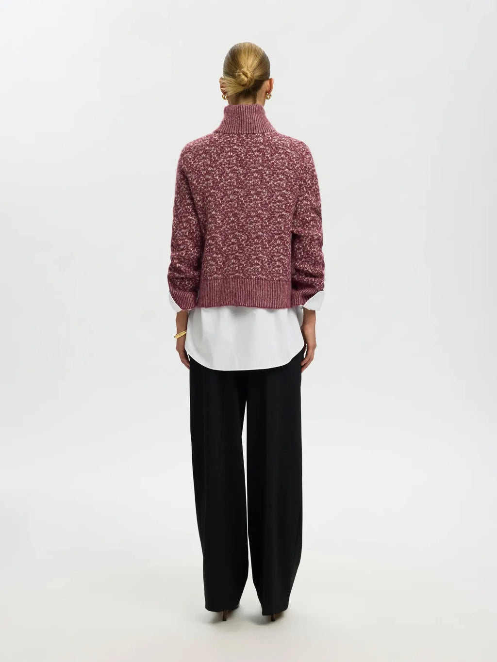Lulu Duo High Neck Jumper - Tawny Port