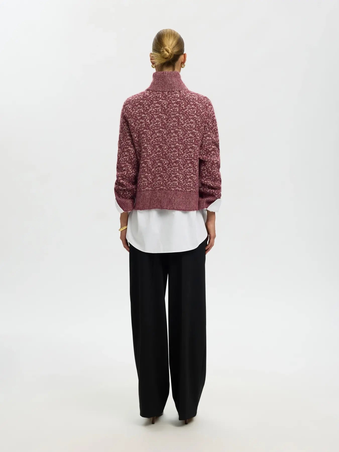Lulu Duo High Neck Jumper - Tawny Port