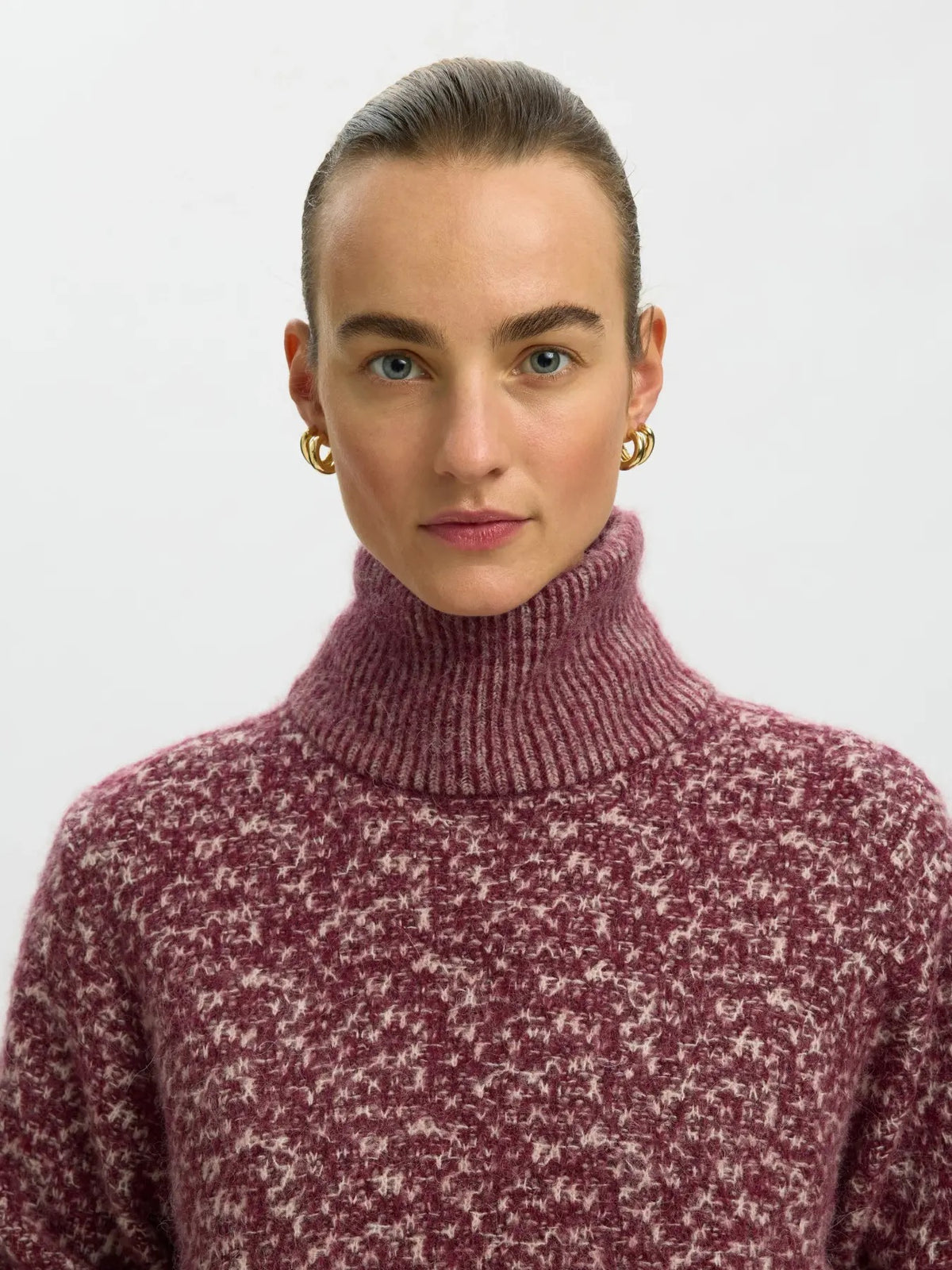Lulu Duo High Neck Jumper - Tawny Port