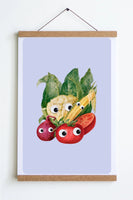 Googly Veg Print