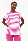 Idaara Stripes T Shirt - White/Very Berry
