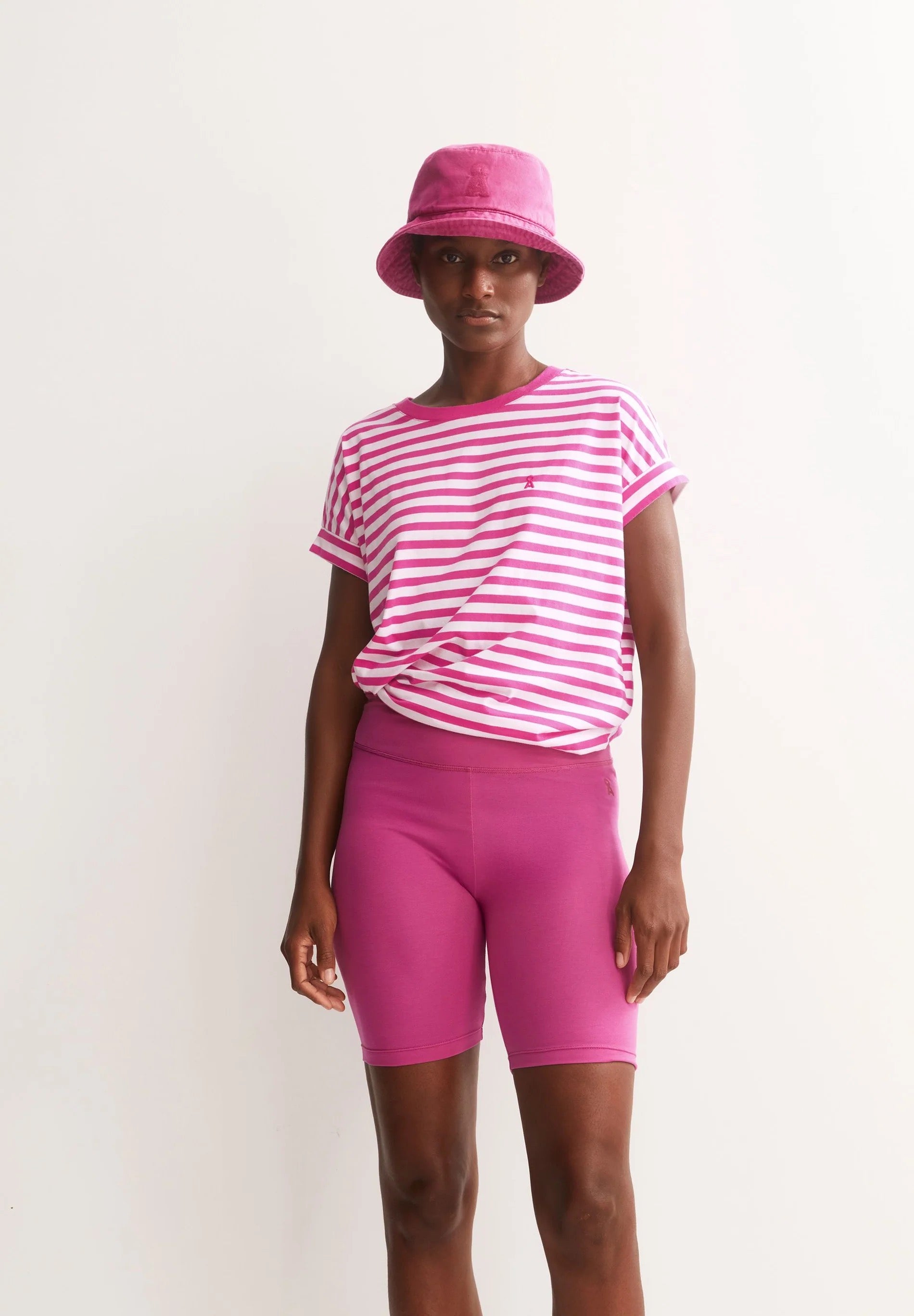 Idaara Stripes T Shirt - White/Very Berry