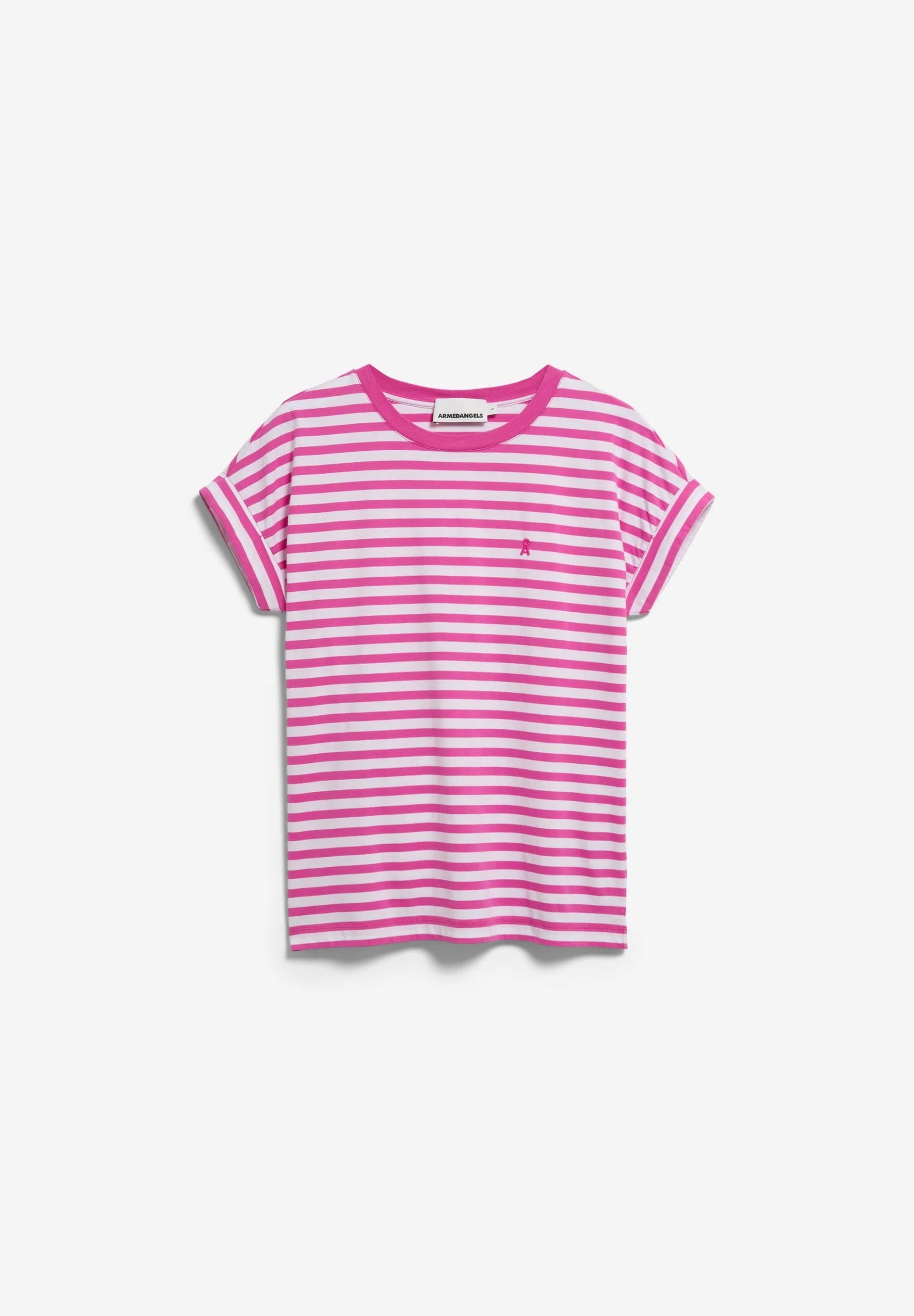 Idaara Stripes T Shirt - White/Very Berry