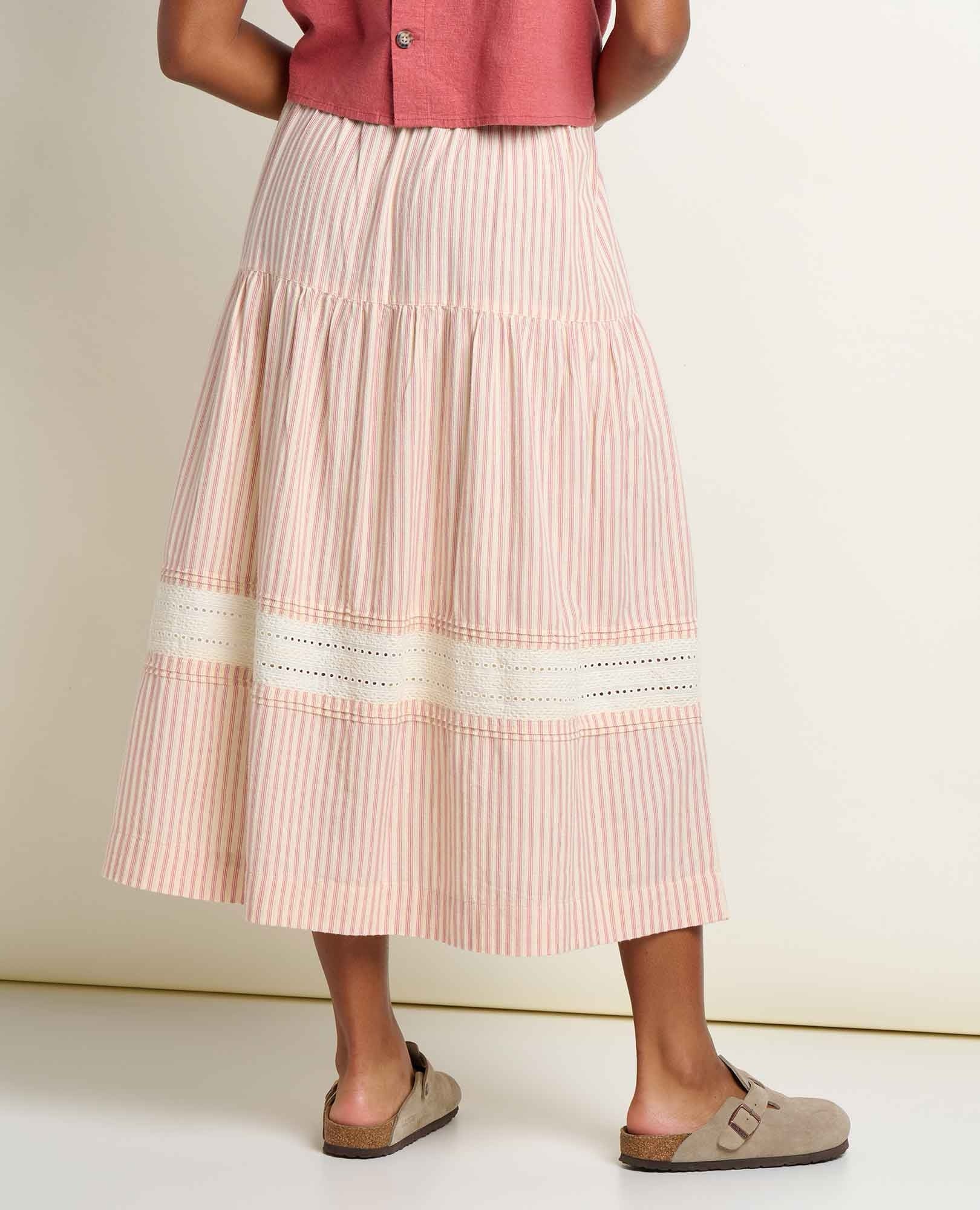 Airscape Midi Skirt - Dusty Cedar Stripe