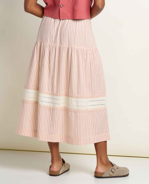 Airscape Midi Skirt - Dusty Cedar Stripe