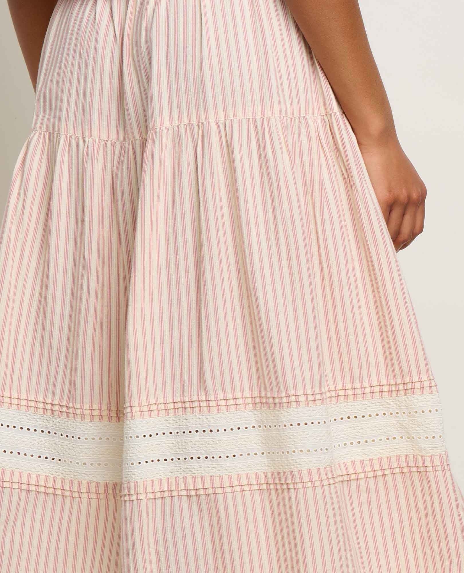 Airscape Midi Skirt - Dusty Cedar Stripe