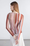 Slit Mesh Long Sleeve Shirt
