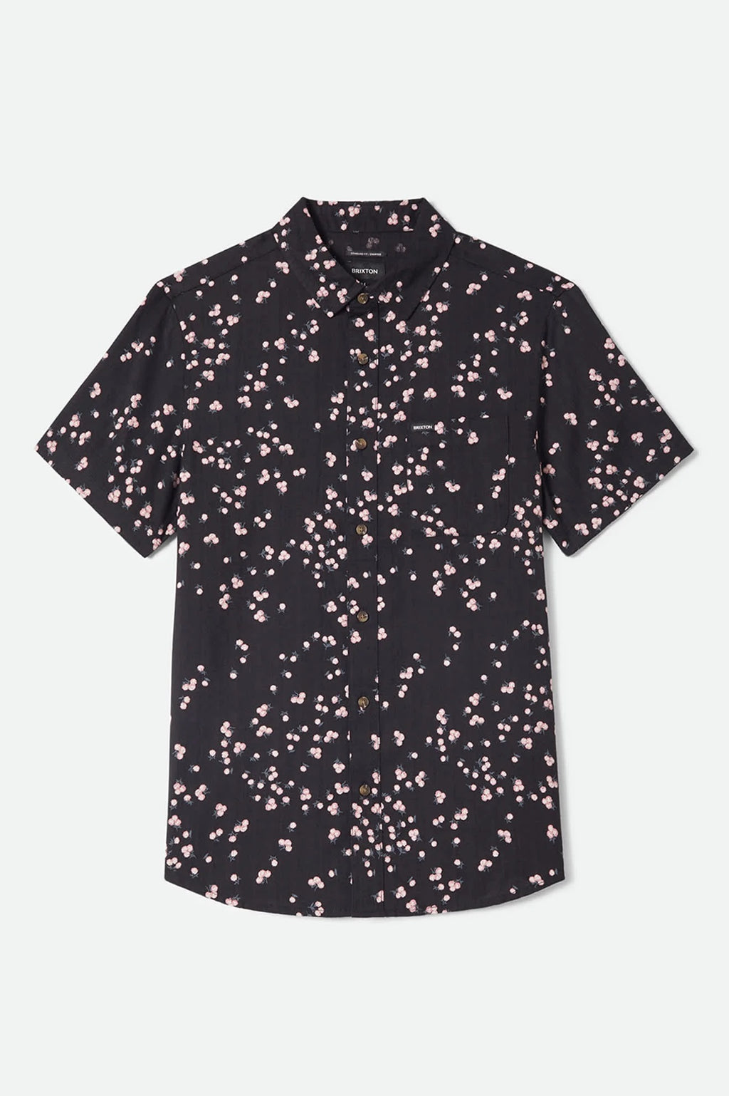 Charter Slub Short Sleeve Woven - Black/Pink