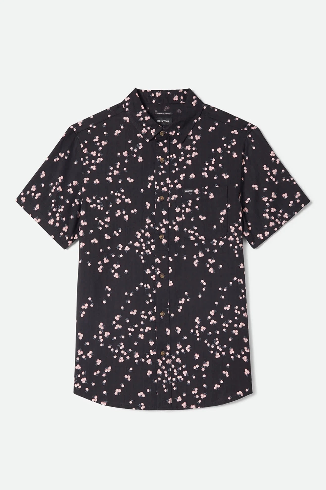 Charter Slub Short Sleeve Woven - Black/Pink
