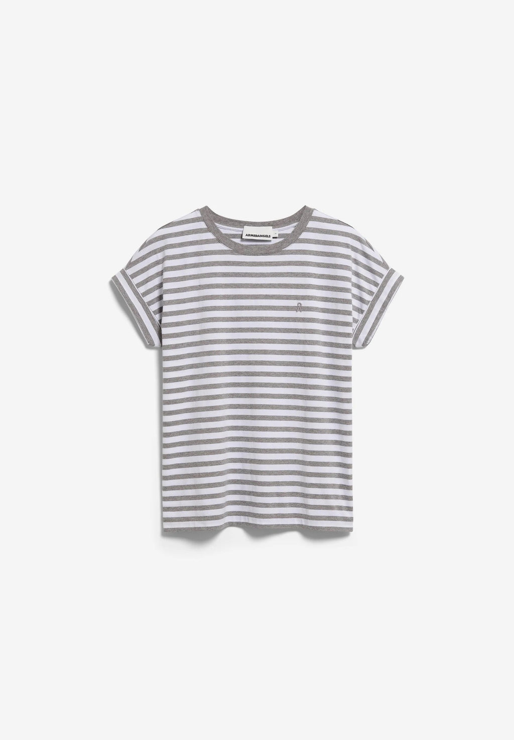 Idaara Stripes T Shirt - White/Silver Melange