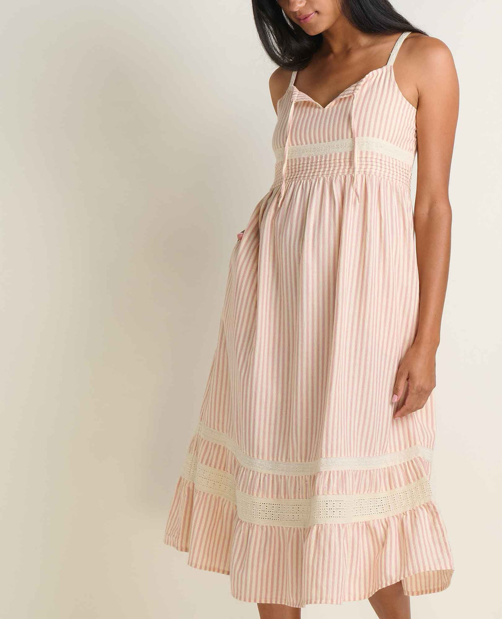 Airscape Tank Midi Dress - Dusty Cedar Stripe