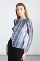 Slit Mesh Long Sleeve Shirt