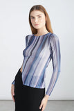 Slit Mesh Long Sleeve Shirt