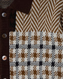 Patchwork Cardigan - Brown Multi