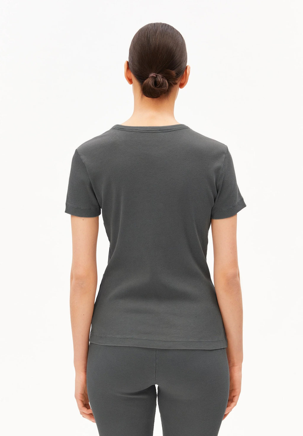 Garment Dyed Rib T Shirt - Space Steel