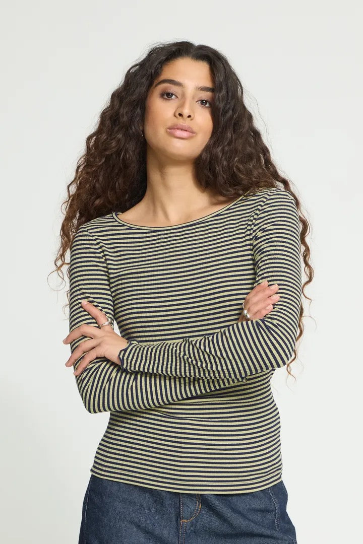 Cella Long Sleeve Top - Leek Green