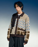 Patchwork Cardigan - Brown Multi
