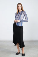 Slit Mesh Long Sleeve Shirt