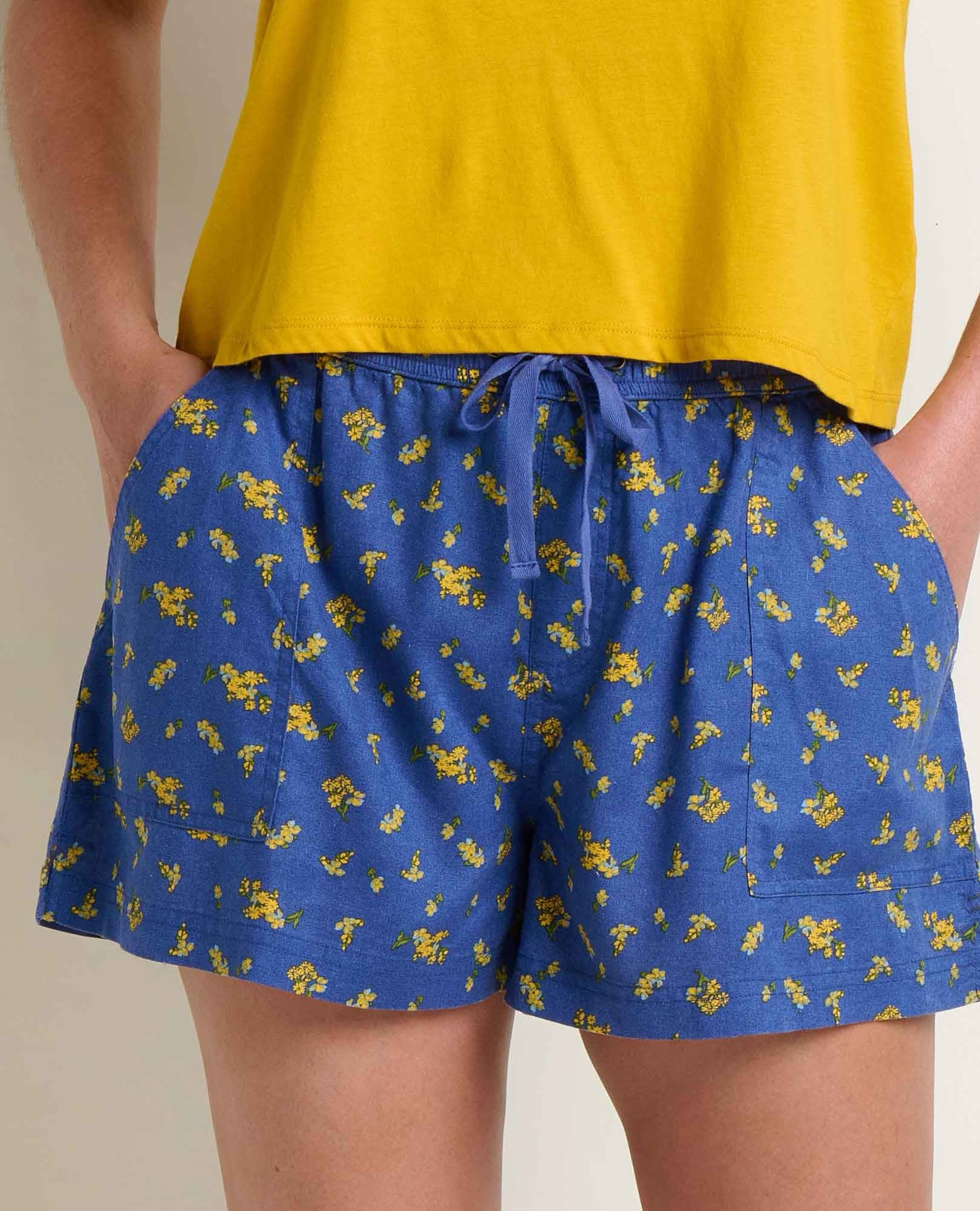 Taj Hemp Pull-On Short - River Print