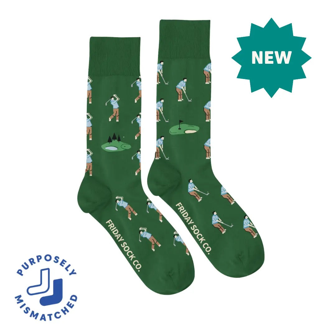 Golf Swing & Putt Mismatched Socks M