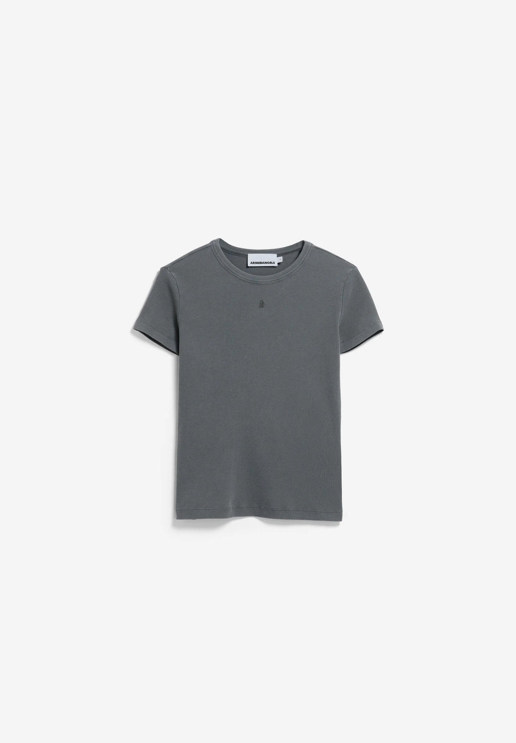 Garment Dyed Rib T Shirt - Space Steel