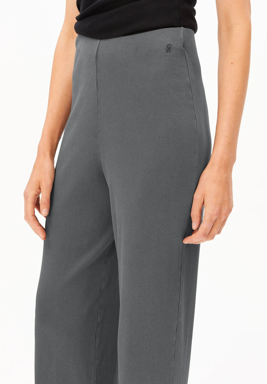 Garment Dyed Rib Pant - Space Steel