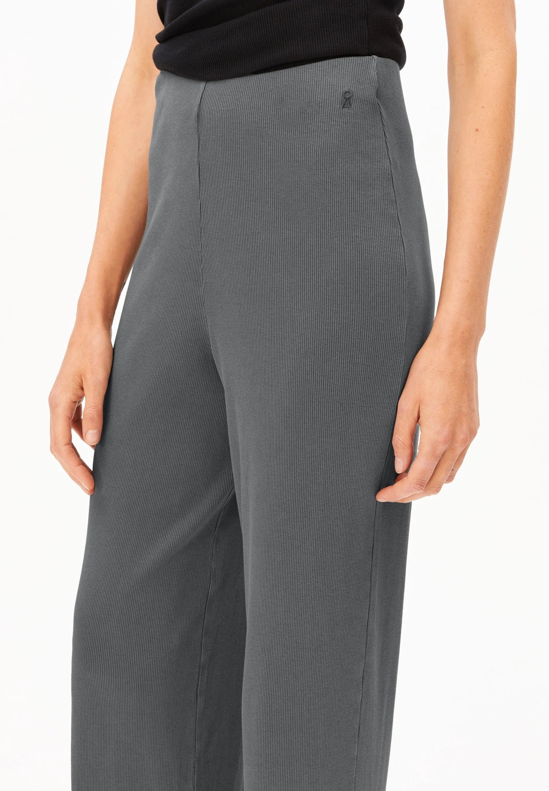 Garment Dyed Rib Pant - Space Steel