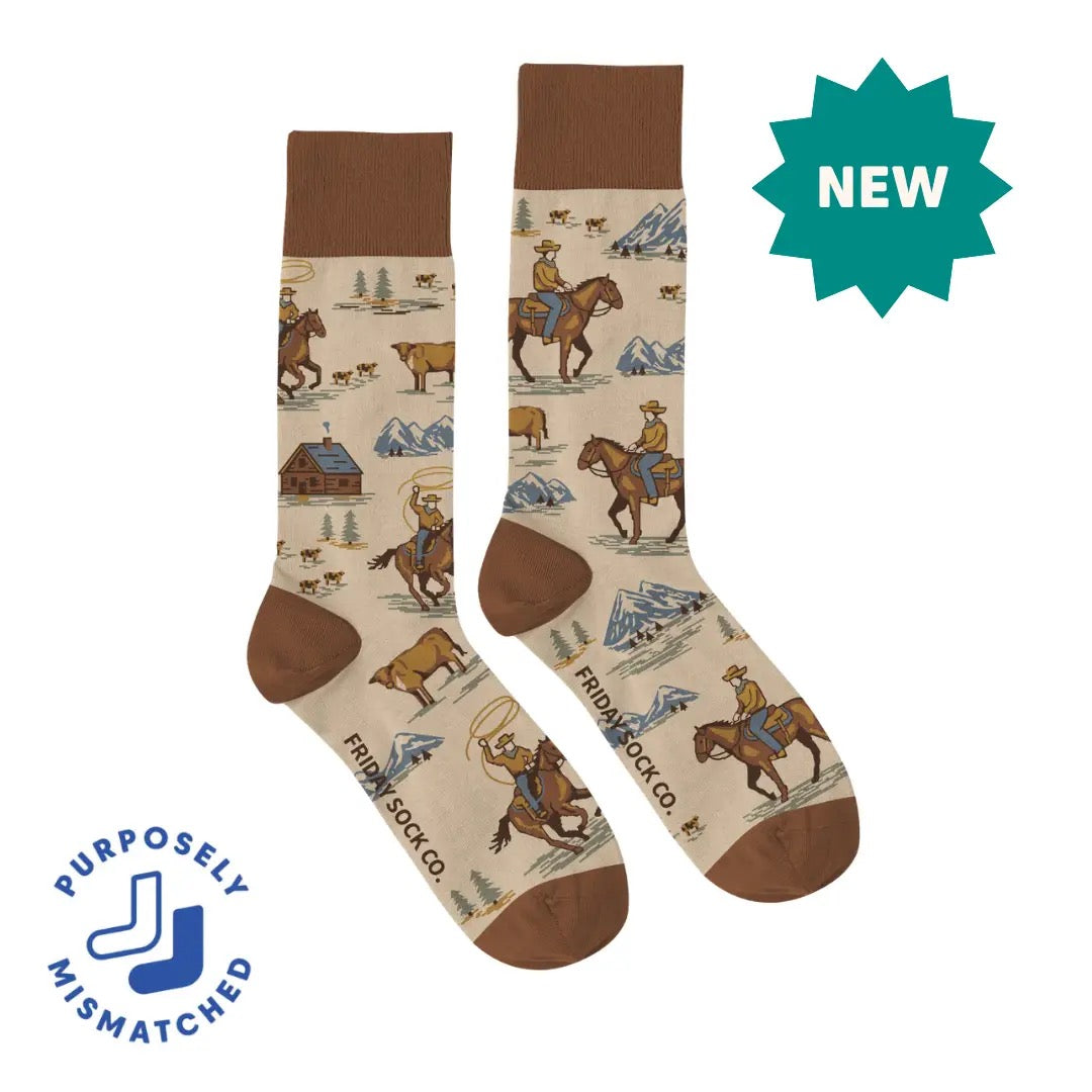 Western Cowboy Mismatched Socks M