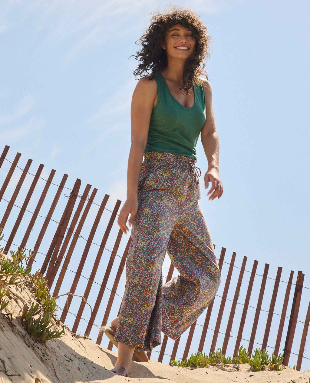 Sunkissed Wide Leg Pant - Pacific Blue Print