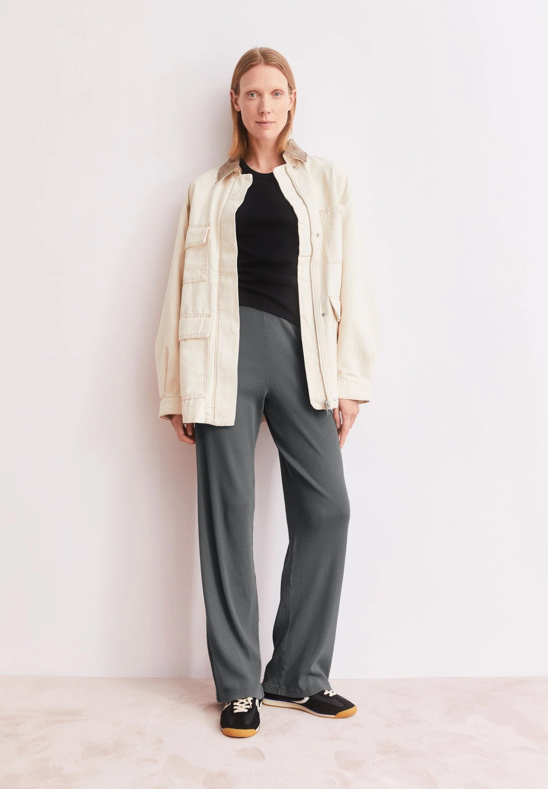 Garment Dyed Rib Pant - Space Steel