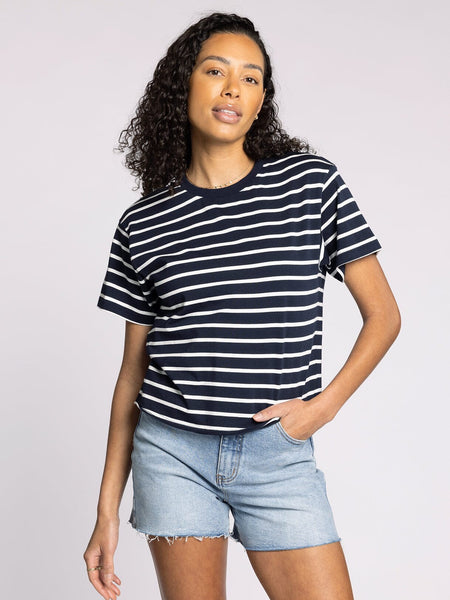 Katelin Tee - Navy/White