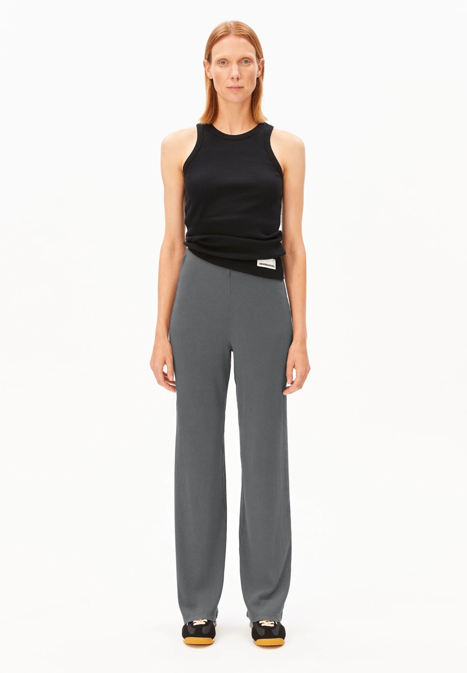 Garment Dyed Rib Pant - Space Steel