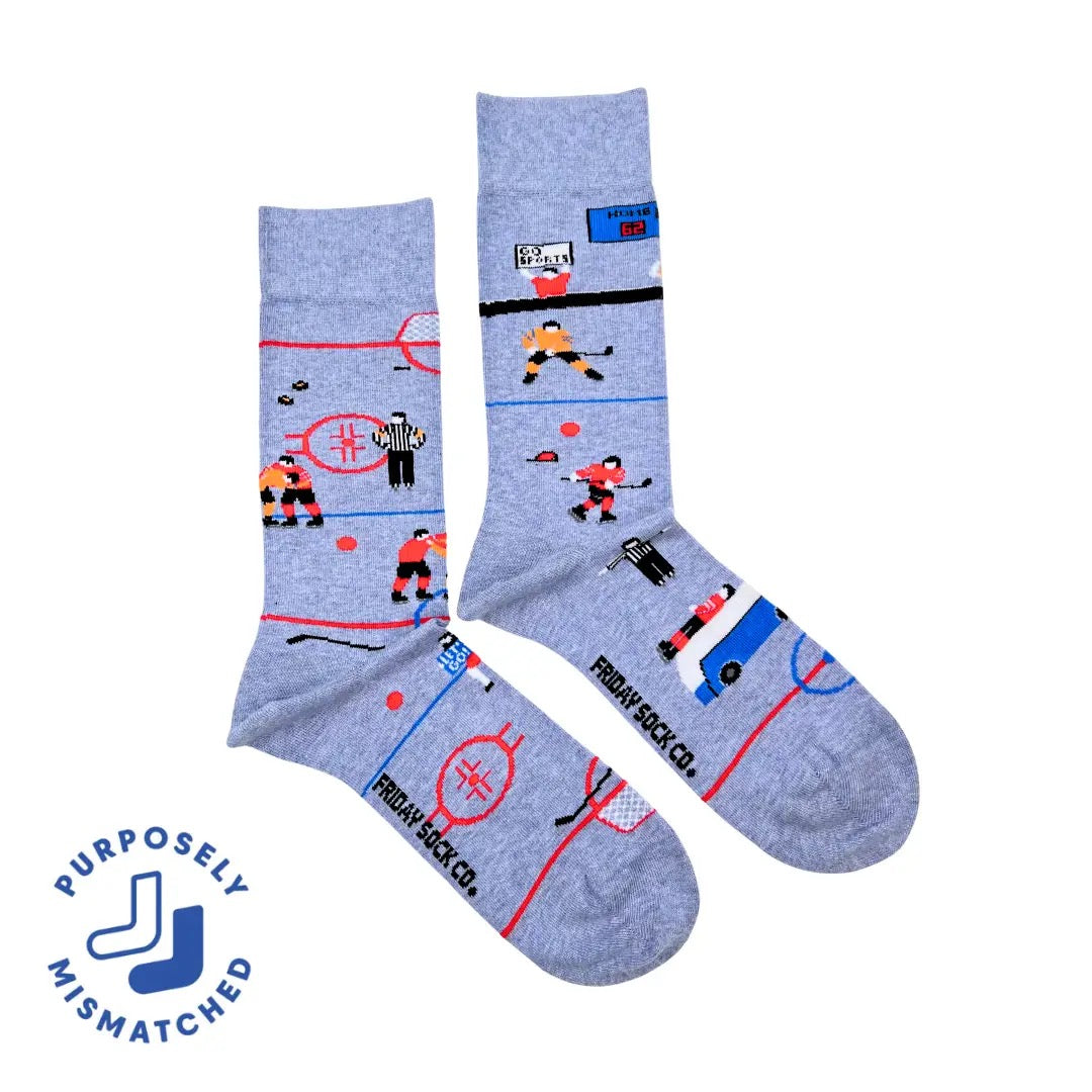 Funny Hockey Mismatched Socks M
