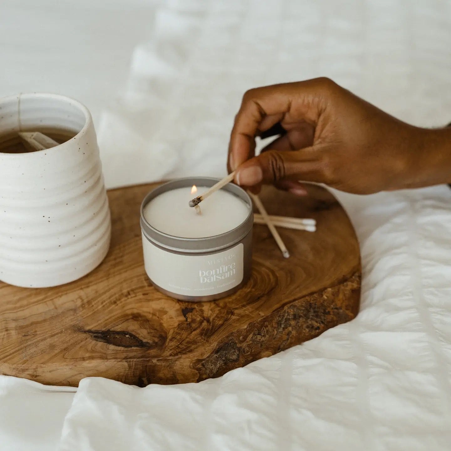 Bonfire + Balsam Beeswax Blend Candle Tin