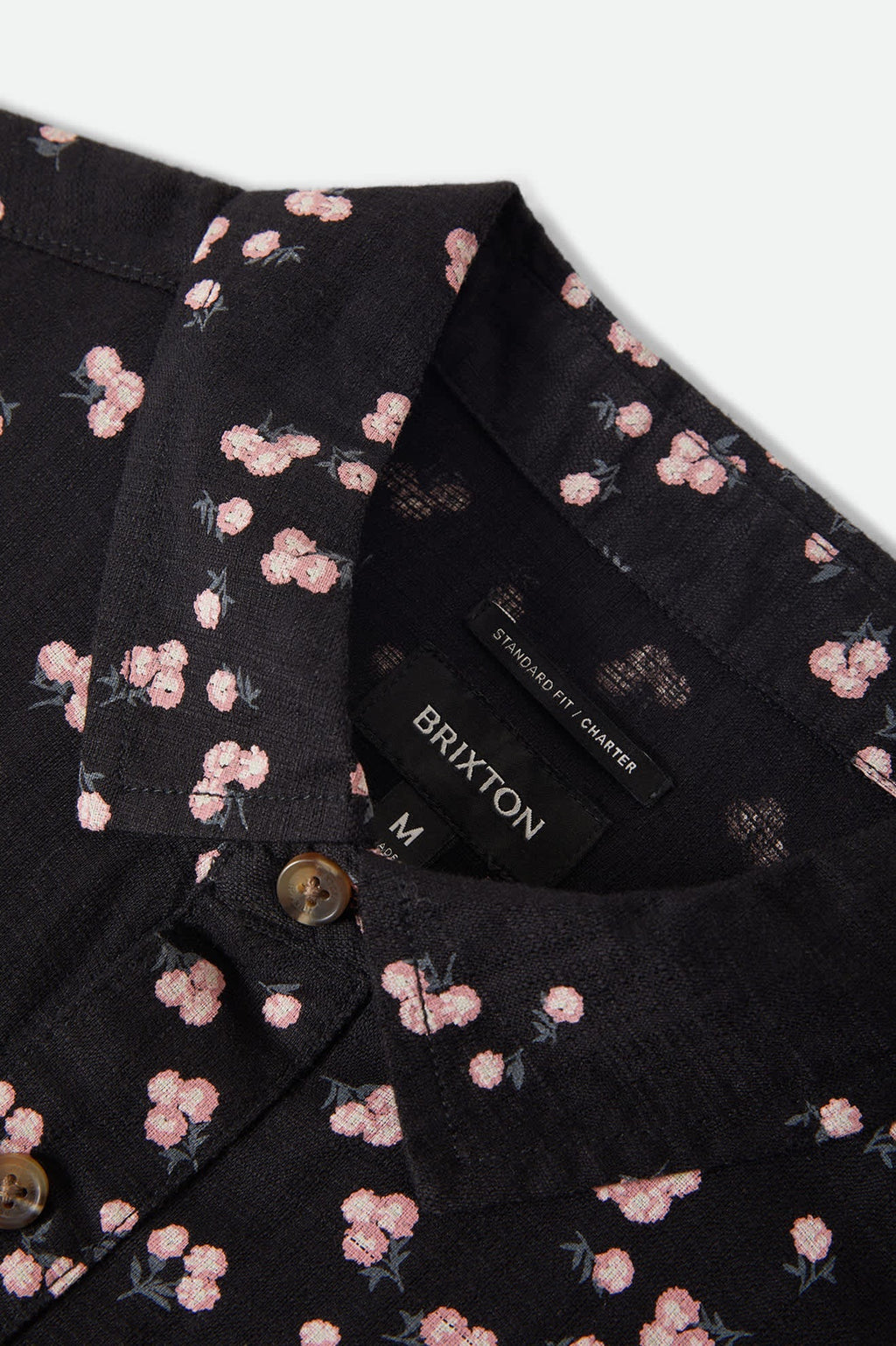Charter Slub Short Sleeve Woven - Black/Pink