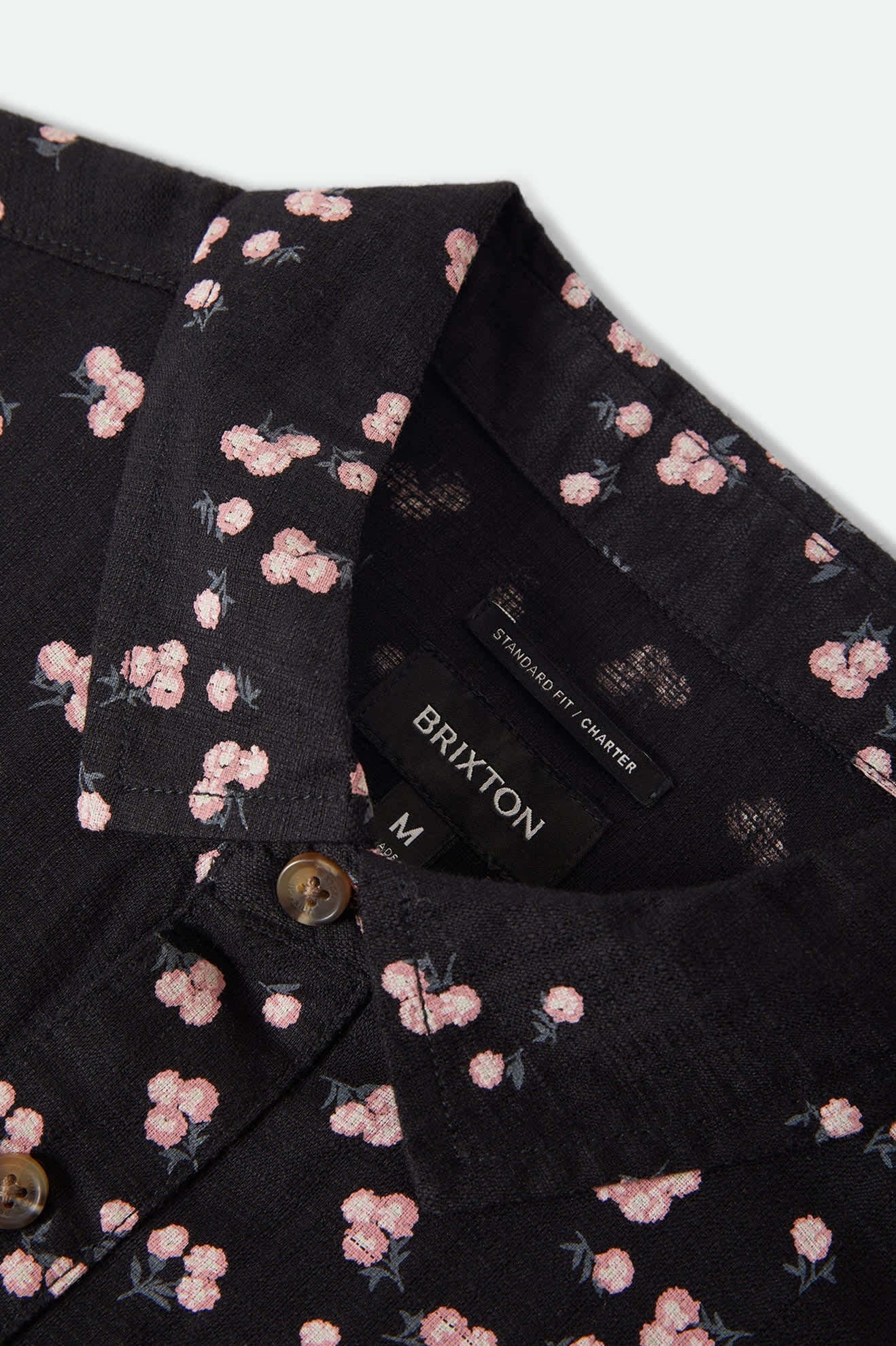 Charter Slub Short Sleeve Woven - Black/Pink