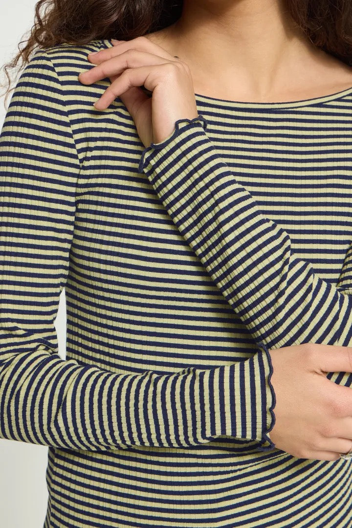 Cella Long Sleeve Top - Leek Green