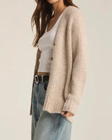 Josie Cozy Cardigan - Light Oatmeal Heather